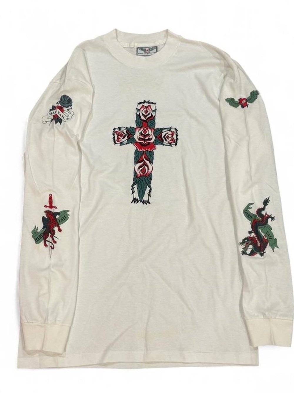 90’s Vintage Deadstock Hard Tail long sleeve shirt tattoo graphic cross & roses